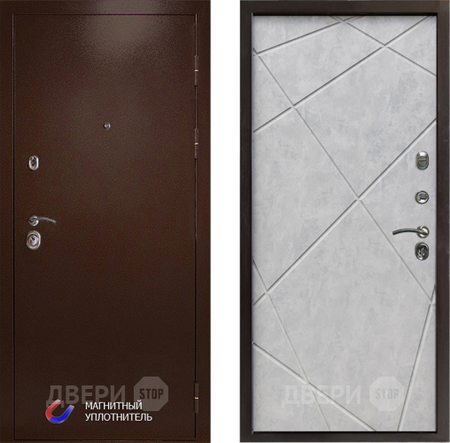 Входная металлическая Дверь Престиж Медь Лучи Бетон светлый в Котельниках