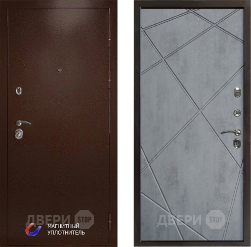 Входная металлическая Дверь Престиж Медь Лучи Бетон темный в Котельниках