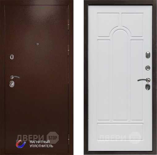 Входная металлическая Дверь Престиж Медь Арка Белое дерево в Котельниках