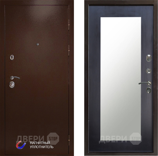 Входная металлическая Дверь Престиж Медь Зеркло Пастораль Венге в Котельниках