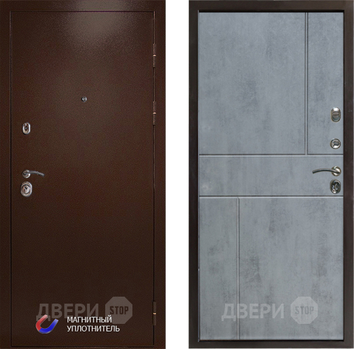 Входная металлическая Дверь Престиж Медь Горизонт Бетон темный в Котельниках