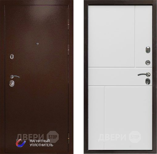 Входная металлическая Дверь Престиж Медь Горизонт Бетон белый в Котельниках