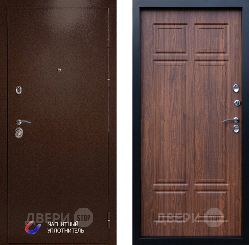 Входная металлическая Дверь Престиж Медь Премиум Орех темный в Котельниках