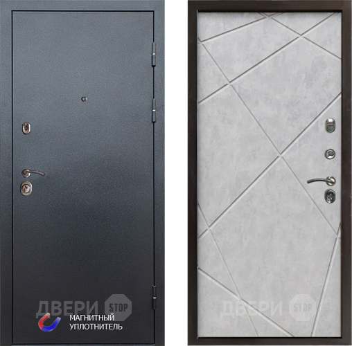 Входная металлическая Дверь Престиж Графит Лучи Бетон светлый в Котельниках