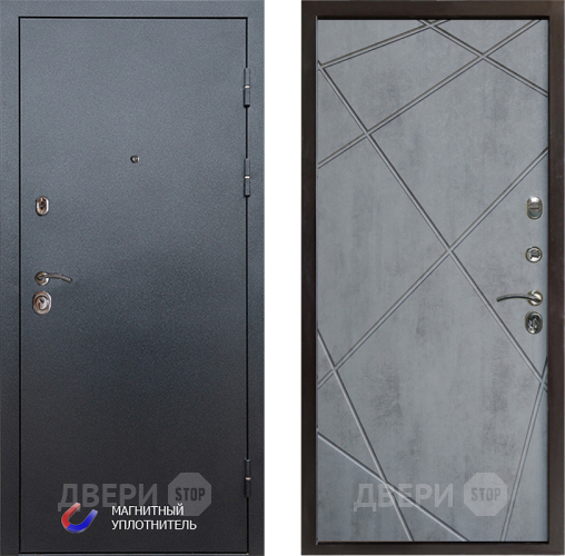 Входная металлическая Дверь Престиж Графит Лучи Бетон темный в Котельниках