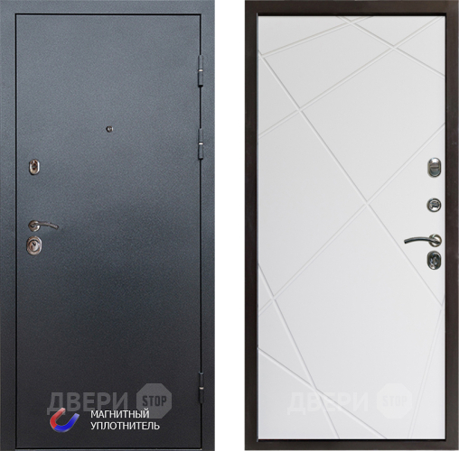 Входная металлическая Дверь Престиж Графит Лучи Бетон белый в Котельниках