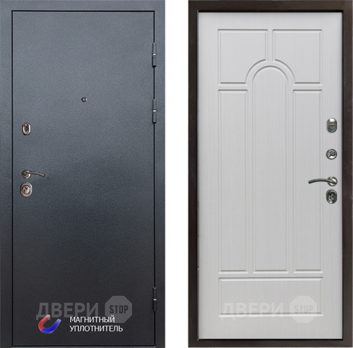 Входная металлическая Дверь Престиж Графит Арка Лиственница белая в Котельниках