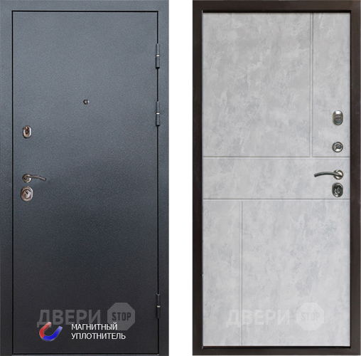 Входная металлическая Дверь Престиж Графит Горизонт Бетон светлый в Котельниках