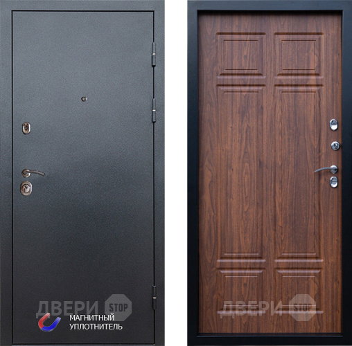 Входная металлическая Дверь Престиж Графит Премиум Орех темный в Котельниках