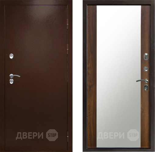 Входная металлическая Дверь Престиж TERMO с терморазрывом Снегирь Медь Зеркало Дуб в Котельниках
