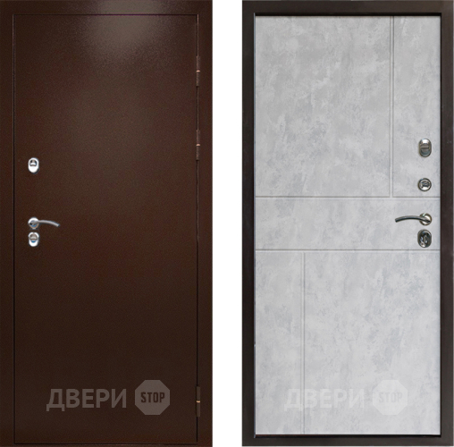 Входная металлическая Дверь Престиж TERMO с терморазрывом Снегирь Медь Горизонт Бетон светлый в Котельниках