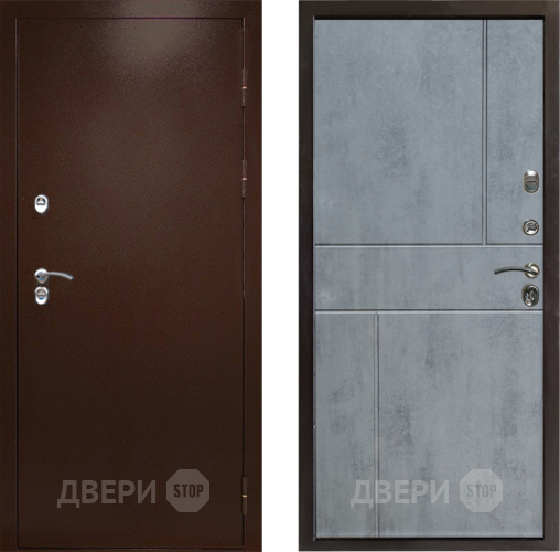 Входная металлическая Дверь Престиж TERMO с терморазрывом Снегирь Медь Горизонт Бетон темный в Котельниках