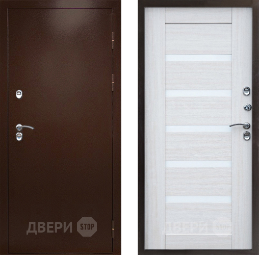 Входная металлическая Дверь Престиж TERMO с терморазрывом Снегирь Медь Царга Лиственница белая в Котельниках