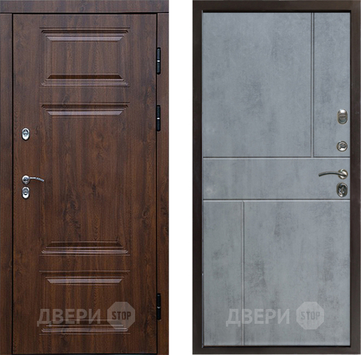 Входная металлическая Дверь Престиж TERMO с терморазрывом Премиум Орех Горизонт Бетон темный в Котельниках