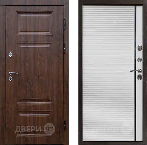 Входная металлическая Дверь Престиж TERMO с терморазрывом Премиум Орех Porte Белый в Котельниках