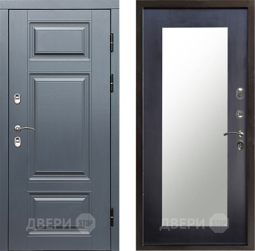 Входная металлическая Дверь Престиж TERMO с терморазрывом Премиум Грэй Зеркало пастораль Венге в Котельниках