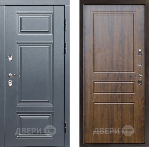 Входная металлическая Дверь Престиж TERMO с терморазрывом Премиум Грэй Классика Дуб в Котельниках
