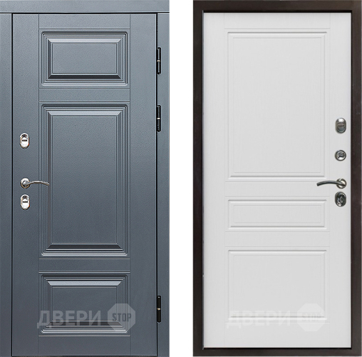 Входная металлическая Дверь Престиж TERMO с терморазрывом Премиум Грэй Классика Лиственница белая в Котельниках