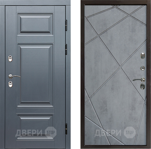 Входная металлическая Дверь Престиж TERMO с терморазрывом Премиум Грэй Лучи Бетон темный в Котельниках