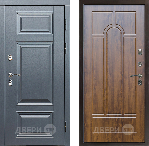Входная металлическая Дверь Престиж TERMO с терморазрывом Премиум Грэй Арка Дуб в Котельниках