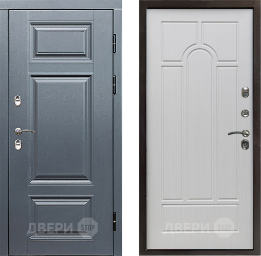 Входная металлическая Дверь Престиж TERMO с терморазрывом Премиум Грэй Арка Лиственница белая в Котельниках