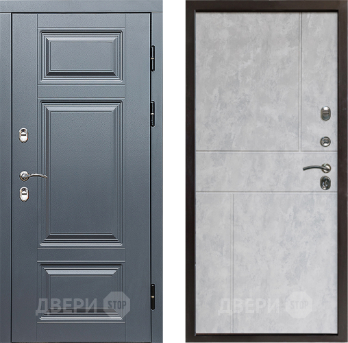 Входная металлическая Дверь Престиж TERMO с терморазрывом Премиум Грэй Горизонт Бетон светлый в Котельниках