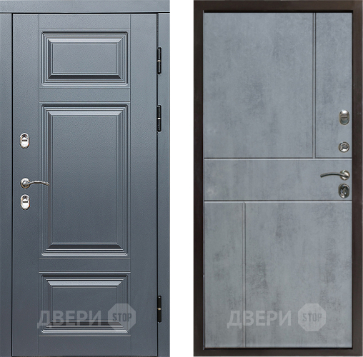 Входная металлическая Дверь Престиж TERMO с терморазрывом Премиум Грэй Горизонт Бетон темный в Котельниках