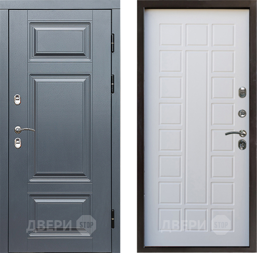Входная металлическая Дверь Престиж TERMO с терморазрывом Премиум Грэй Престиж Белое дерево в Котельниках