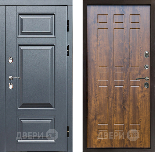 Входная металлическая Дверь Престиж TERMO с терморазрывом Премиум Грэй Спарта Дуб в Котельниках