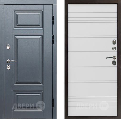 Входная металлическая Дверь Престиж TERMO с терморазрывом Премиум Грэй Line Белый в Котельниках
