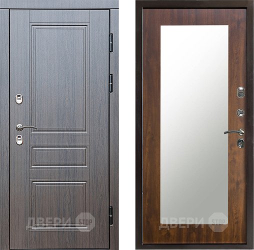 Входная металлическая Дверь Престиж TERMO с терморазрывом Классика Зеркало пастораль Дуб в Котельниках