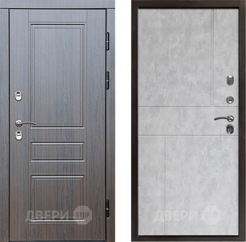 Входная металлическая Дверь Престиж TERMO с терморазрывом Классика Горизонт Бетон светлый в Котельниках
