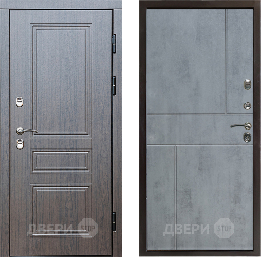 Входная металлическая Дверь Престиж TERMO с терморазрывом Классика Горизонт Бетон темный в Котельниках