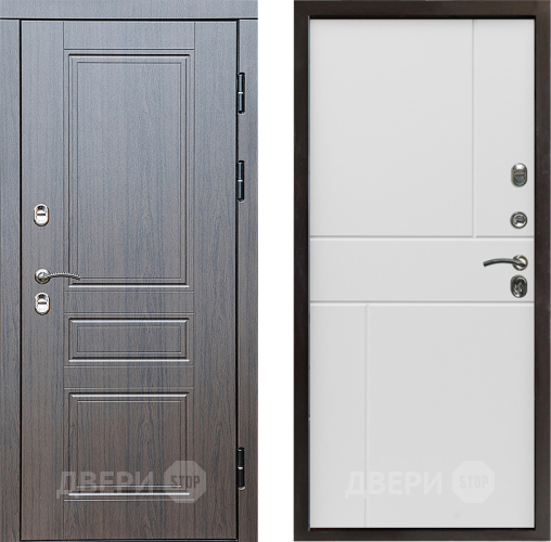 Входная металлическая Дверь Престиж TERMO с терморазрывом Классика Горизонт Бетон белый в Котельниках
