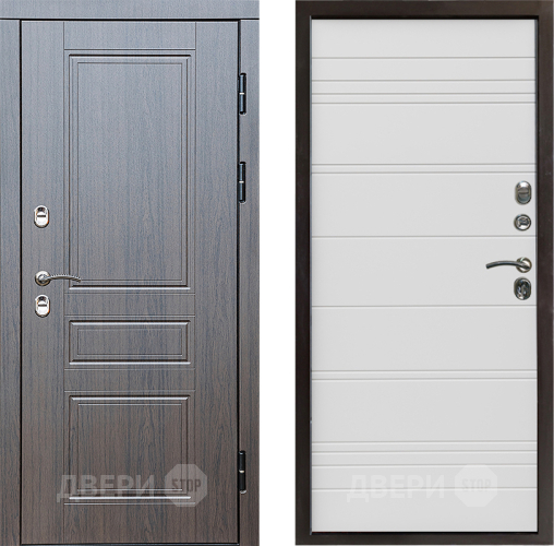 Входная металлическая Дверь Престиж TERMO с терморазрывом Классика Line Белый в Котельниках