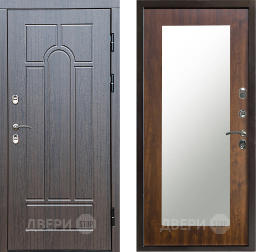 Входная металлическая Дверь Престиж TERMO с терморазрывом Арка Зеркало пастораль Дуб в Котельниках