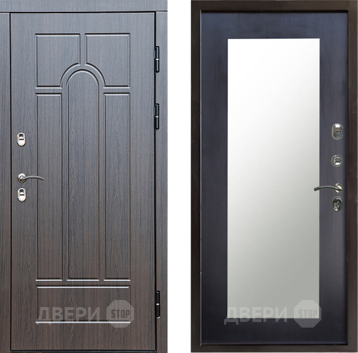 Входная металлическая Дверь Престиж TERMO с терморазрывом Арка Зеркало пастораль Венге в Котельниках