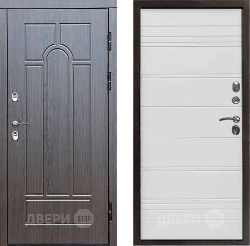 Входная металлическая Дверь Престиж TERMO с терморазрывом Арка Line Белый в Котельниках