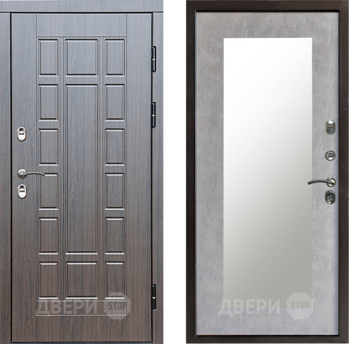 Входная металлическая Дверь Престиж TERMO с терморазрывом Престиж Зеркало пастораль Бетон светлый в Котельниках