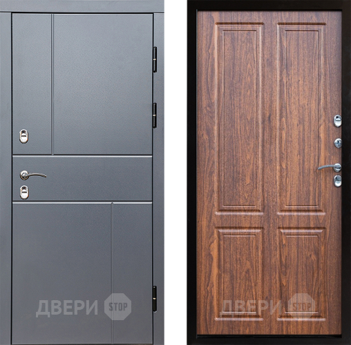 Входная металлическая Дверь Престиж TERMO с терморазрывом Горизонт Грэй Премиум Орех светлый в Котельниках