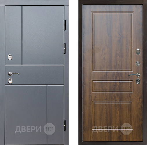 Входная металлическая Дверь Престиж TERMO с терморазрывом Горизонт Грэй Классика Дуб в Котельниках
