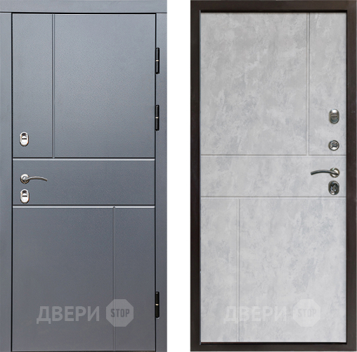 Входная металлическая Дверь Престиж TERMO с терморазрывом Горизонт Грэй Горизонт Бетон светлый в Котельниках