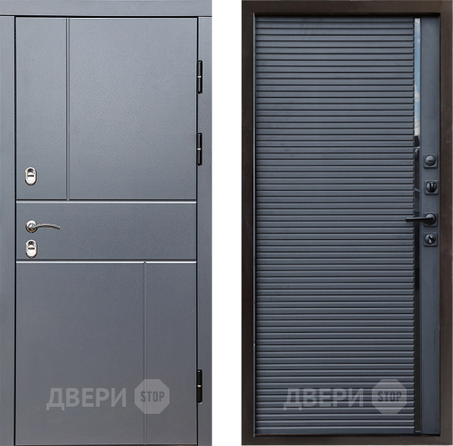 Входная металлическая Дверь Престиж TERMO с терморазрывом Горизонт Грэй Porte Черный кварц в Котельниках
