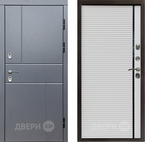 Входная металлическая Дверь Престиж TERMO с терморазрывом Горизонт Грэй Porte Белый в Котельниках