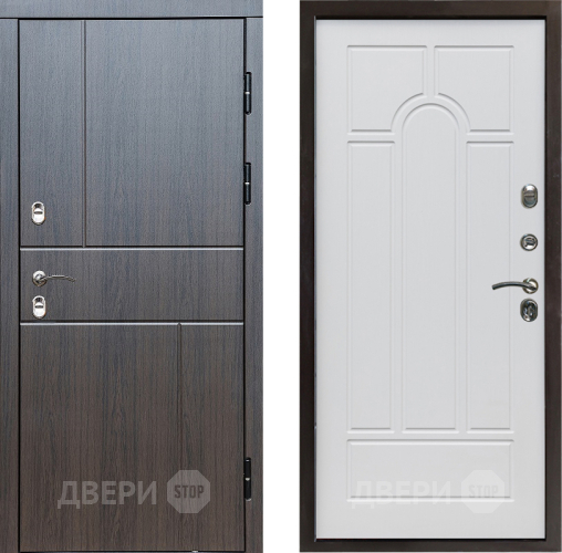 Входная металлическая Дверь Престиж TERMO с терморазрывом Горизонт Венге Арка Белое дерево в Котельниках