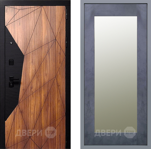 Дверь Заводские двери Морра Зеркало Модерн Бетон темный в Котельниках