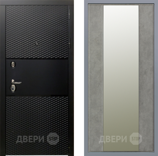 Дверь Заводские двери Тефлон Зеркало Макси Бетон темный в Котельниках