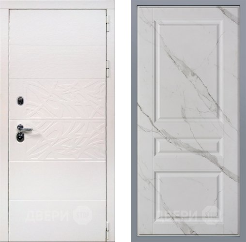 Дверь Заводские двери Дэко Вайт Стокгольм Мрамор белый в Котельниках