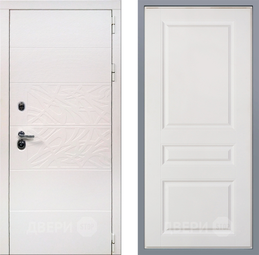 Дверь Заводские двери Дэко Вайт Стокгольм Белый софт в Котельниках