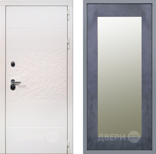 Дверь Заводские двери Дэко Вайт Зеркало Модерн Бетон темный в Котельниках